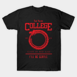 Tar Valon College Red Ajah Slogan and Symbol Dragon T-Shirt